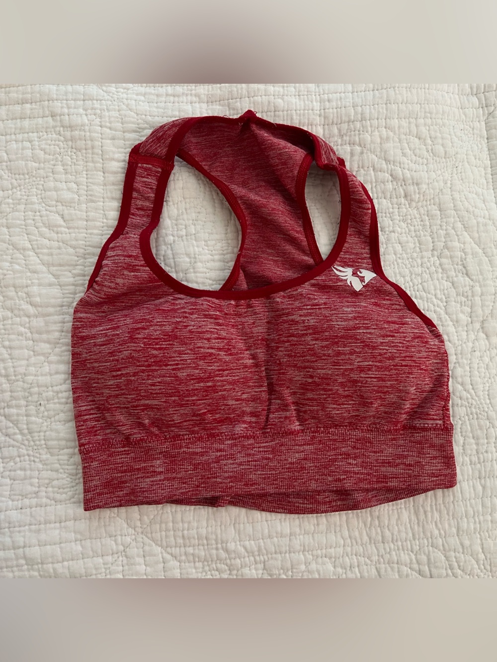 Seamless Marl Red Racerback Sports Bra